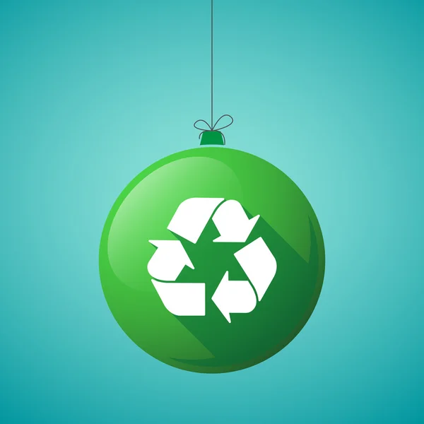 Long shadow christmas ball icon with a recycle sign Royalty Free Stock Illustrations