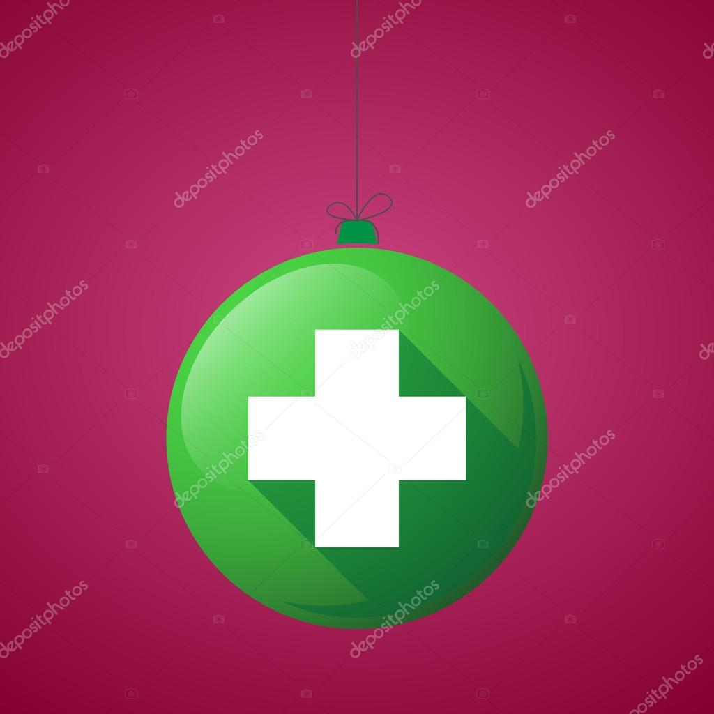 Lombre Longtemps Icône Boule De Noël Avec Un Signe De La