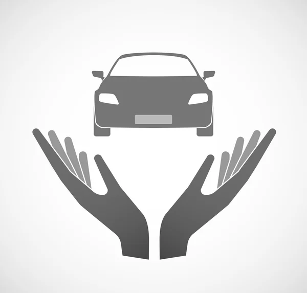 Two hands offering a car — Stock Vector