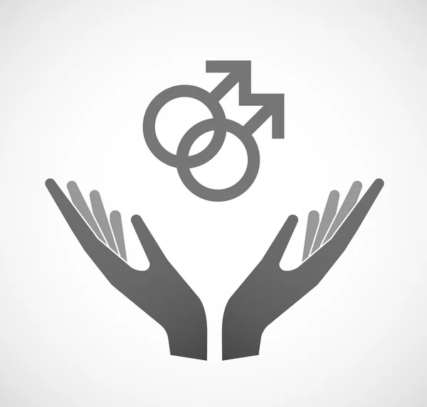 Two hands offering a gay sign — Stock Vector
