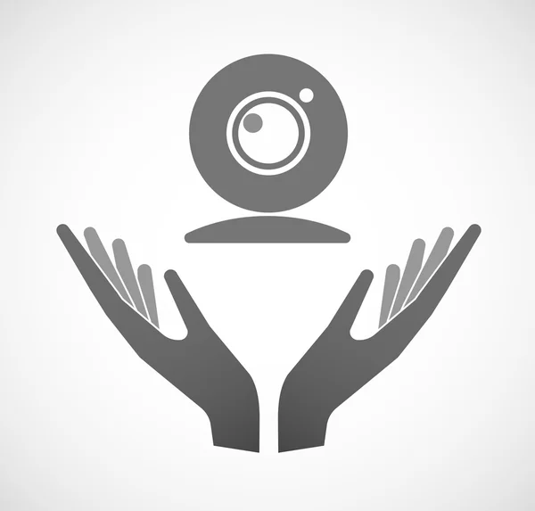 Dvě ruce, nabízí web cam — Stockový vektor