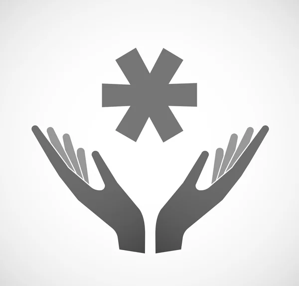 Dvě ruce, nabízející hvězdičky — Stockový vektor