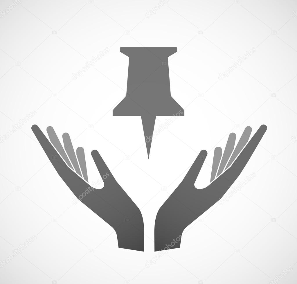 Due mani che offrono una puntina da disegno — Vettoriali Stock Due mani che offrono una puntina da disegno — Vettoriale Stock