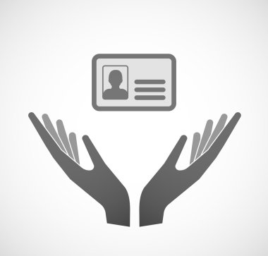 İki el bir kimlik kartı sunan