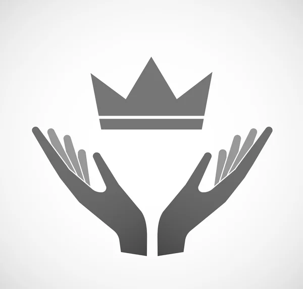 Two hands offering a crown — Stock Vector