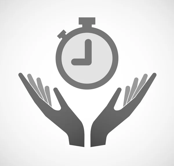 Δύο χέρια, προσφέροντας ένα χρονόμετρο — Διανυσματικό Αρχείο