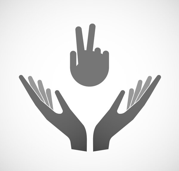 Две руки, предлагающие победную руку
