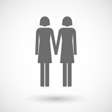 Bir lezbiyen çift piktogram çizimi