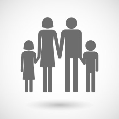 Geleneksel bir aile piktogram çizimi