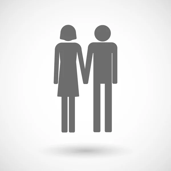 Illustration of a heterosexual couple pictogram — Stock Vector