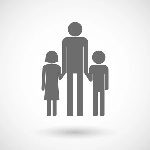 Ilustración de un pictograma masculino de una familia monoparental — Vector de stock