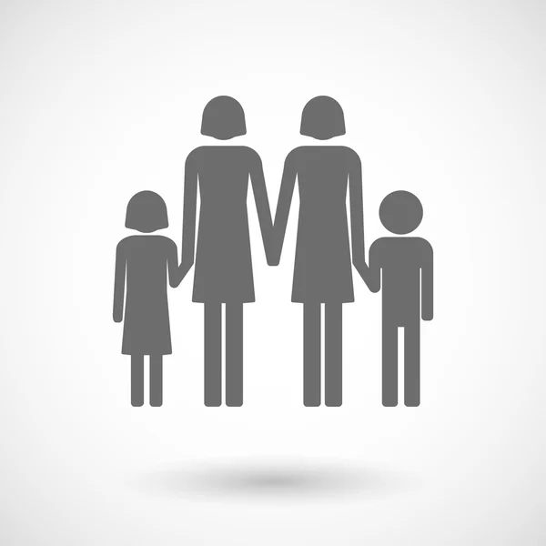 Ilustración de un pictograma familiar de padres lesbianas — Vector de stock