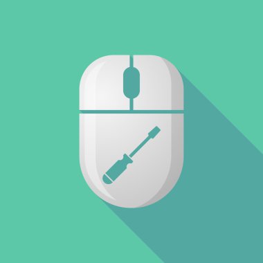 Bir tornavida ile kablosuz uzun gölge fare simgesi