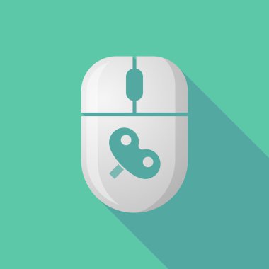 Kablosuz uzun gölge fare simgesi ile bir oyuncak krank