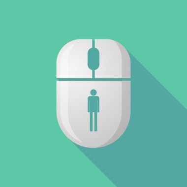 Erkek bir sembol ile kablosuz uzun gölge fare simgesi