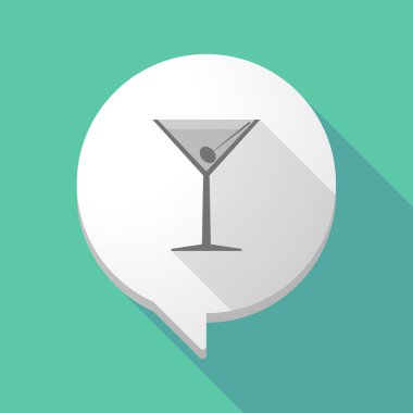 Uzun gölge çizgi roman balon bir kokteyl cam ile