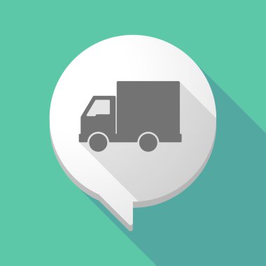 Uzun gölge çizgi roman balon bir kamyon ile