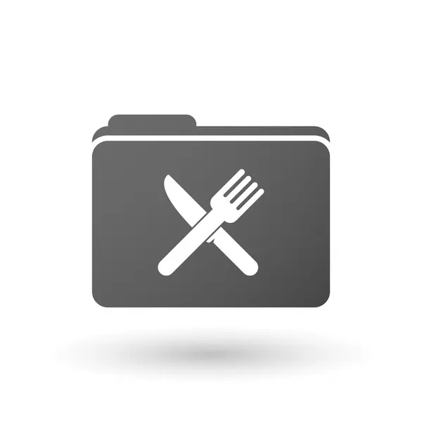 Izolované pořadač s nožem a vidličkou — Stockový vektor