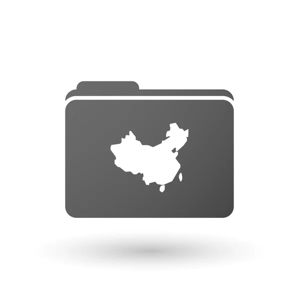 孤立的粘结剂与一张中国地图 — 图库矢量图片