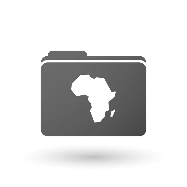 Isolierter Ordner mit einer Karte des afrikanischen Kontinents — Stockvektor