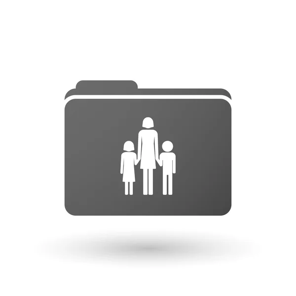 Isolated binder with a female single parent family pictogram — Stock Vector