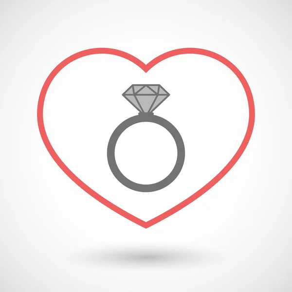 Ícone de lareira com um anel de noivado —  Vetores de Stock