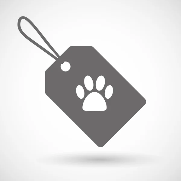 Label icon with an animal footprint — Stock Vector