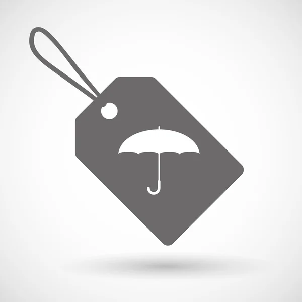 Icône de l'étiquette avec un parapluie — Image vectorielle
