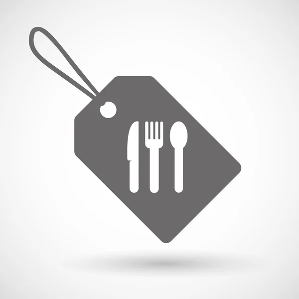 Label icon with cutlery — Stock Vector