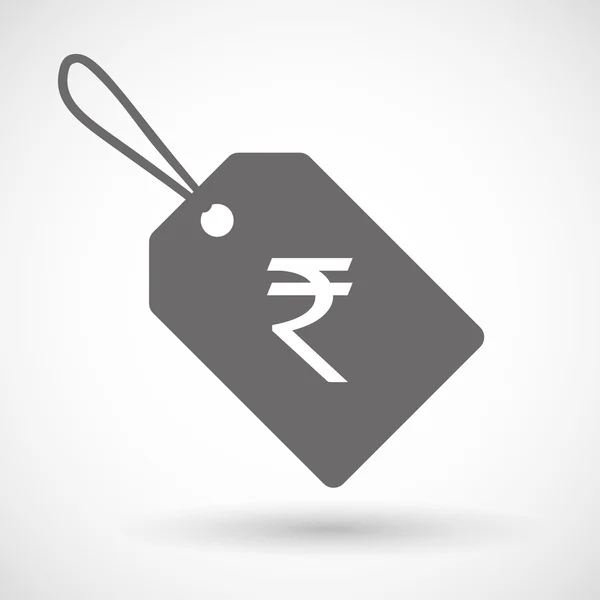 Ícone de etiqueta com um sinal de rupia — Vetor de Stock