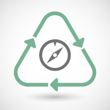 satırı sanat geri dönüşüm işareti vektör simgesi bir pusula ile