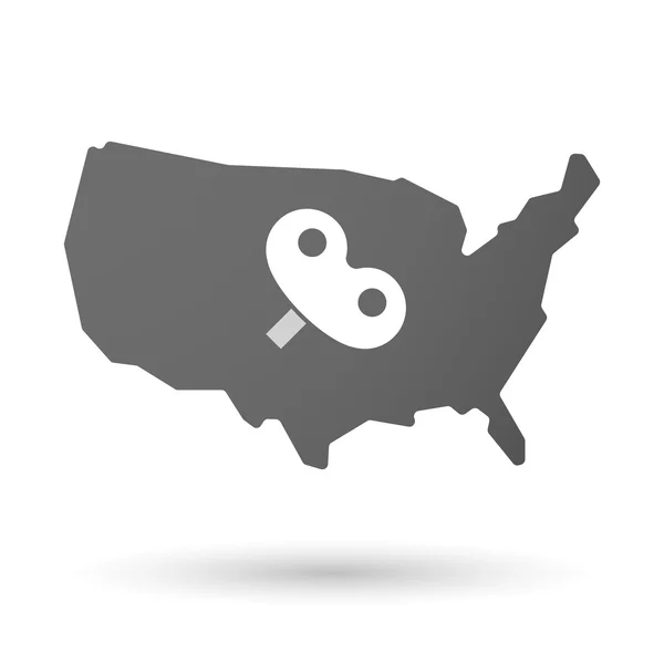 Na białym tle Usa wektor mapa ikona z korby zabawka — Wektor stockowy