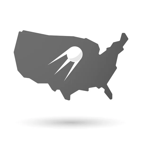 Aislado icono de mapa vectorial de EE.UU. con — Archivo Imágenes Vectoriales