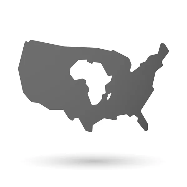 Na białym tle Usa wektor mapa ikona z mapę Afryki śn — Wektor stockowy