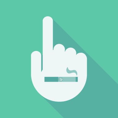 Uzun gölge parmak el elektronik sigara ile işaret