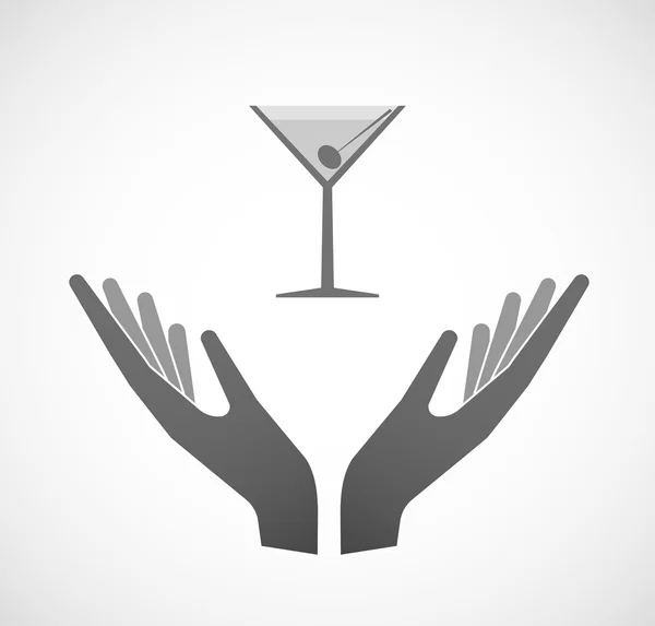 Vektor dvě ruce nabízí koktejlové sklenice — Stockový vektor