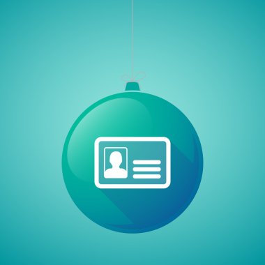 Uzun gölge vektör kimlik kartı ile Noel top simgesi