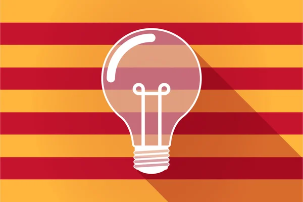 Bandera vectorial de Cataluña de sombra larga con bombilla — Archivo Imágenes Vectoriales