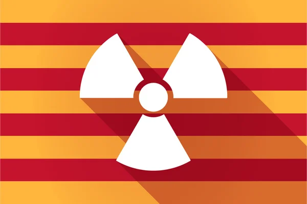 Bandera vectorial de Cataluña de sombra larga con signo de actividad radial — Vector de stock