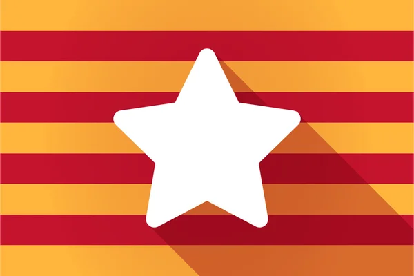 Ombre longue Catalogne drapeau vectoriel avec une étoile — Image vectorielle