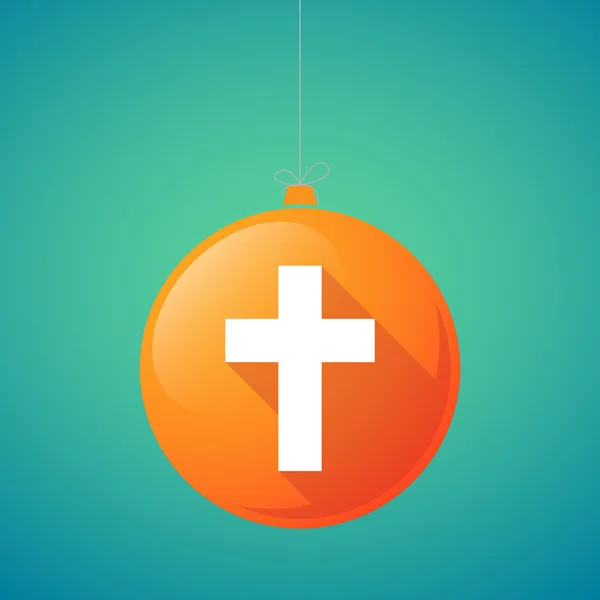 Длинная векторная икона Рождества с христианским крестом — стоковый вектор
