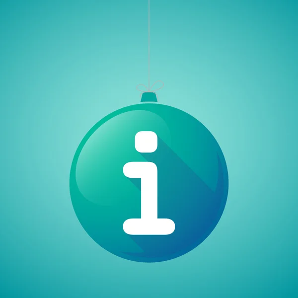 Vector de sombra larga icono de la bola de Navidad con un signo de información — Archivo Imágenes Vectoriales