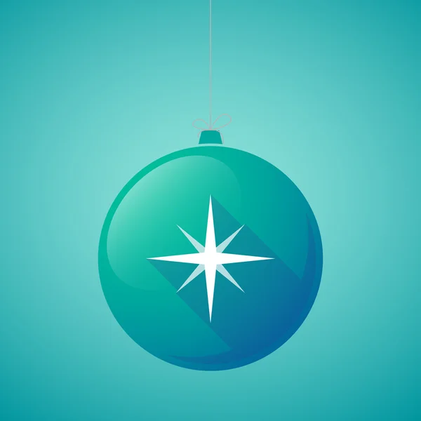 Долгая тень векторный рождественский шар икона с блеском — стоковый вектор