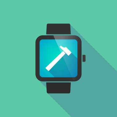 Bir çekiç ile akıllı izle vektör simgesi