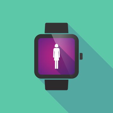 Kadın bir sembol ile akıllı izle vektör simgesi