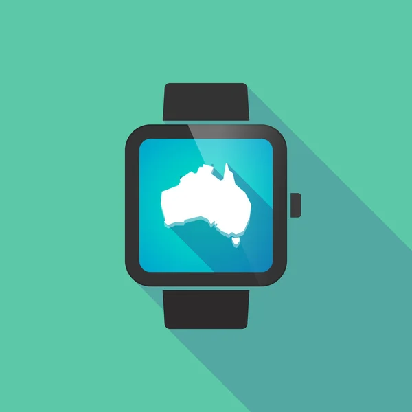 智能手表矢量图标与澳大利亚地图 — 图库矢量图片