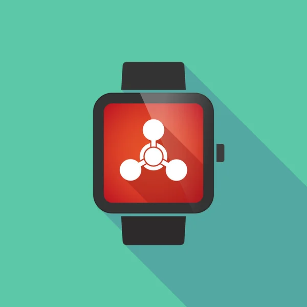 Slimme horloge vector pictogram met een chemisch wapen teken — Stockvector