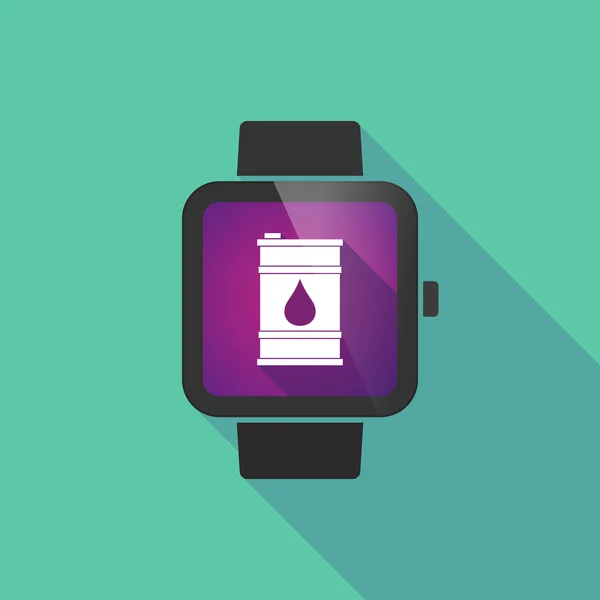 Smart Watch-klocka vektor ikon med ett fat olja — Stock vektor