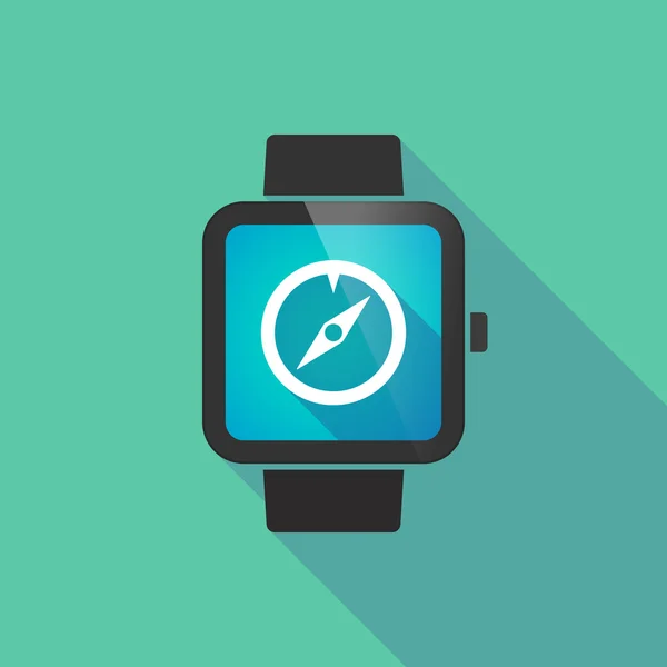 Slimme horloge vector pictogram met een kompas — Stockvector