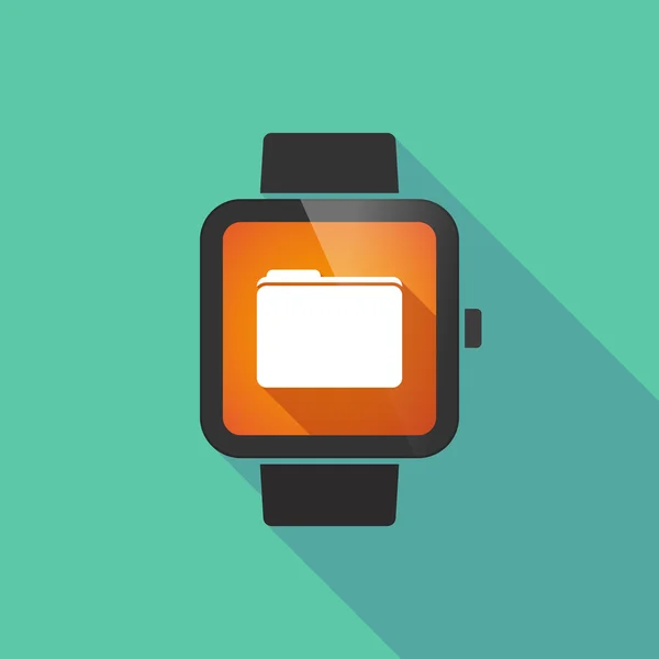 Smart Watch-klocka vektor ikon med en mapp — Stock vektor